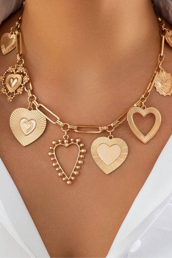 Casey Gold Heart Charm Necklace
