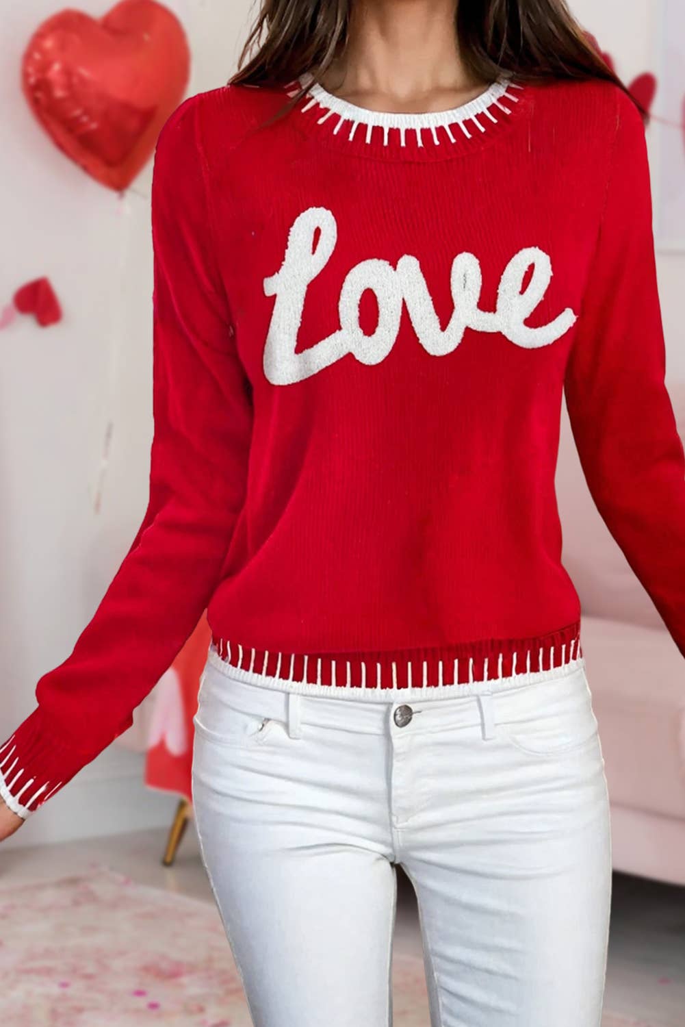 Valentine Love Chenille Graphic Sweater