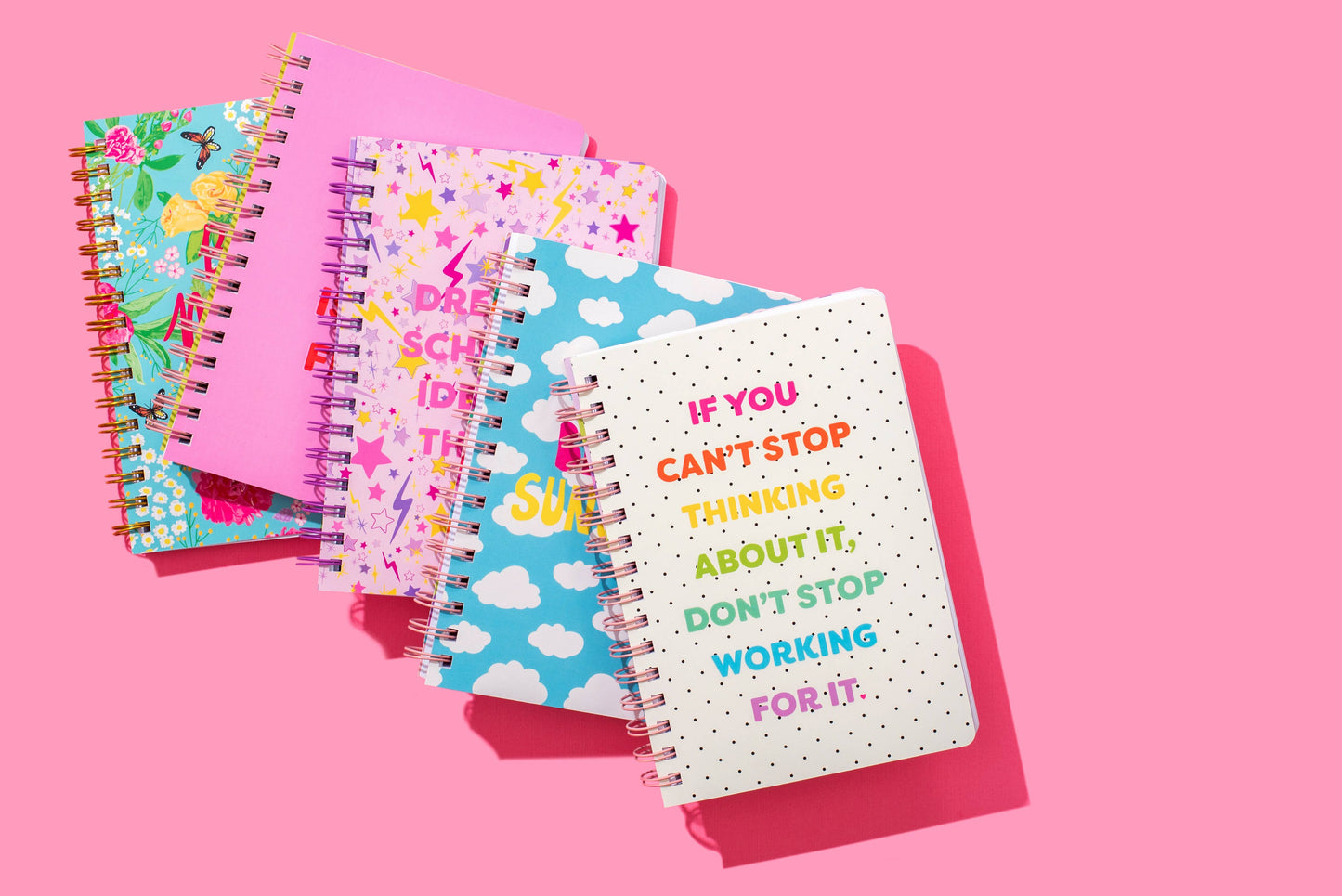 Pink with Wildflowers Hardcover Notebook