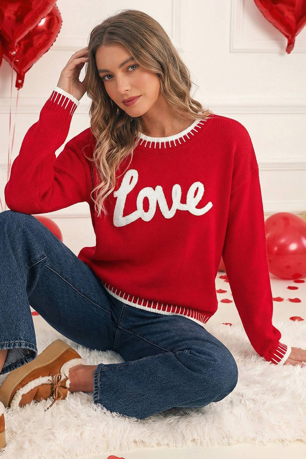 Valentine Love Chenille Graphic Sweater