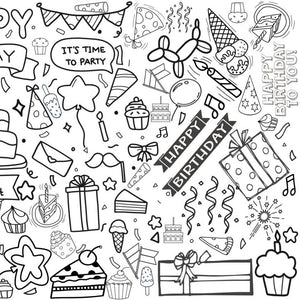 Coloring Table Cover/Poster - Birthday