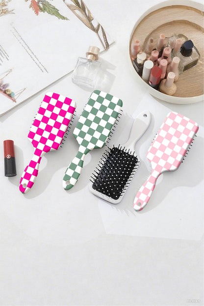 Checkered Air Cushion Hair Brush - Black