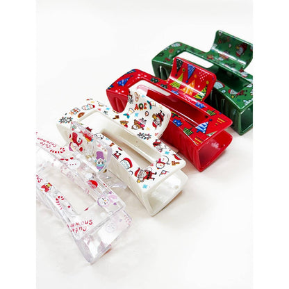Christmas Rectangle Hair Claw Clip
