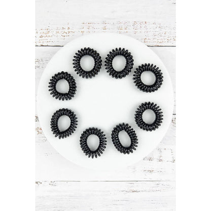 Black Spiral Hair Tie Set