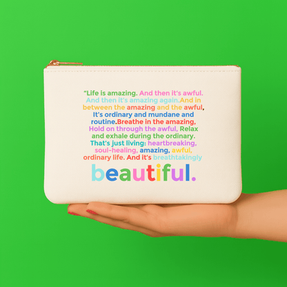 Life is Amazing Colorblock Makeup Pouch