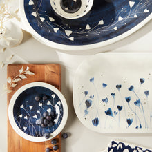 Load image into Gallery viewer, Melamine Appetizer Plate Set - Blue Wildflowers