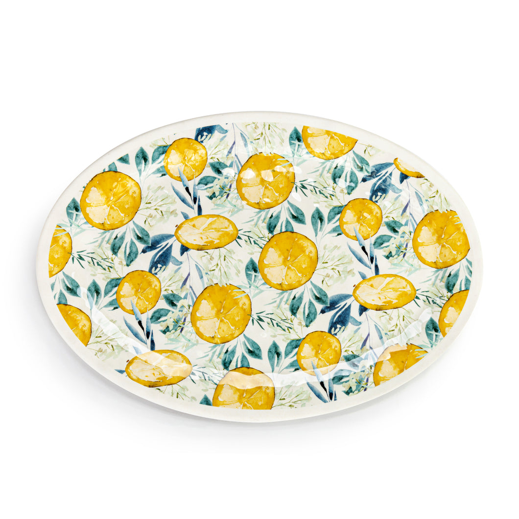 Oval Melamine Platter - Lemons