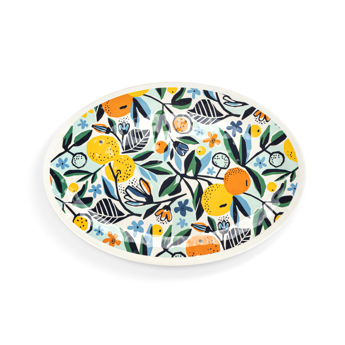Citrus Blooms Melamine Oval Platter