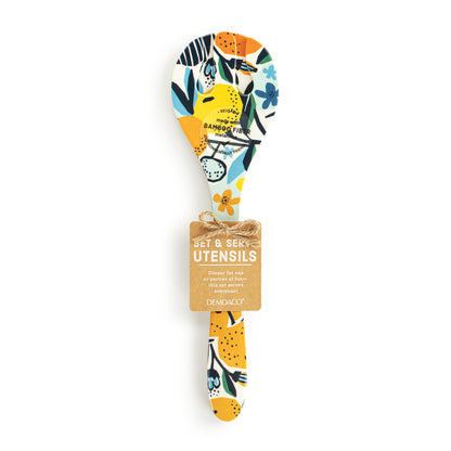 Citrus Blooms Bamboo Melamine Utensil Set