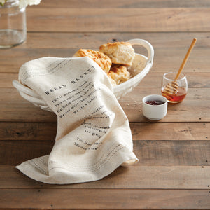 Ceramic Bread Basket with Towel