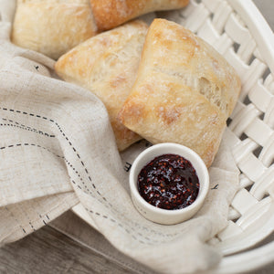 Ceramic Bread Basket with Towel