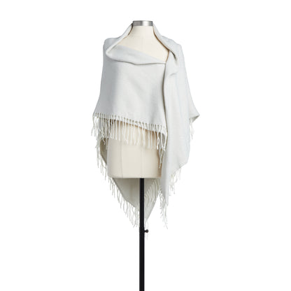 Blanket Wrap Shawl - Dove Gray/Cream