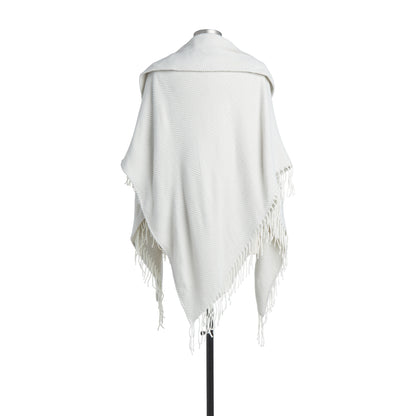 Blanket Wrap Shawl - Dove Gray/Cream