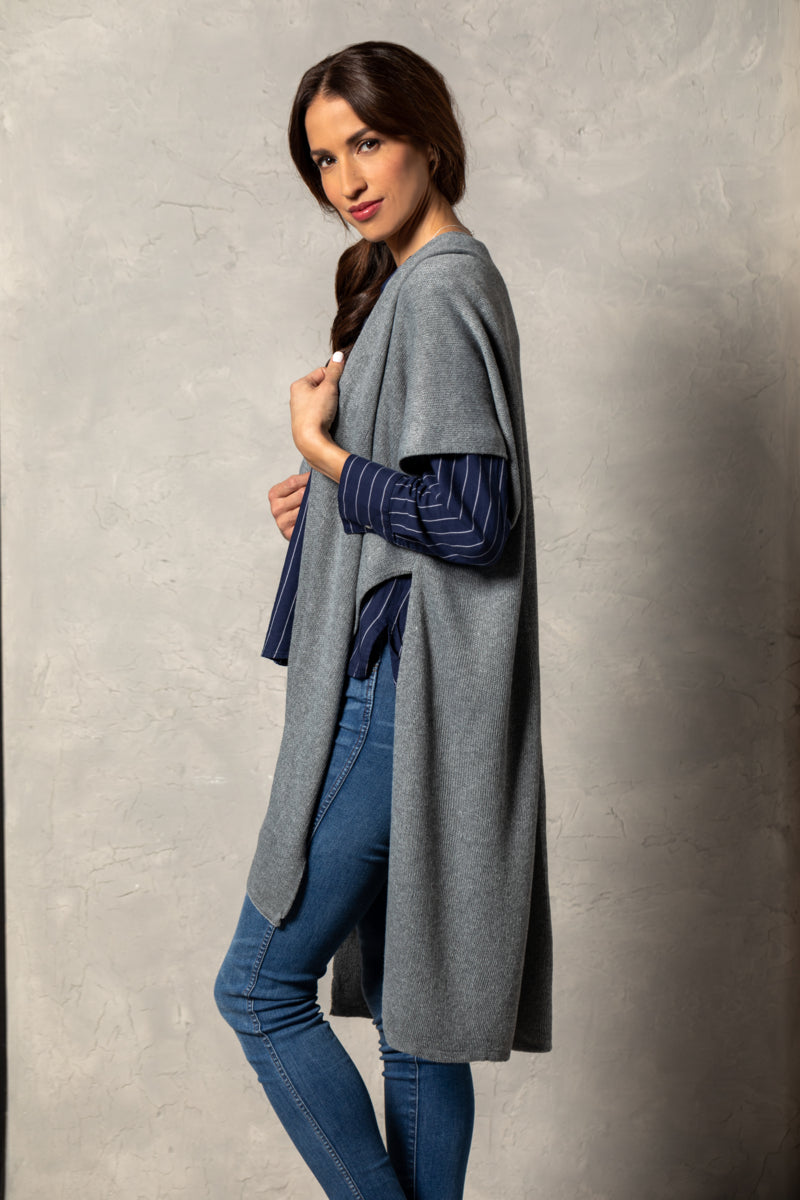 Recycled Knit Duster - Gray