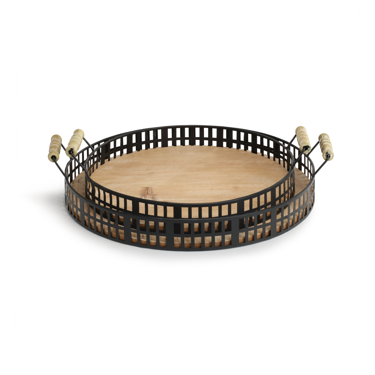 Black Round Tray Set