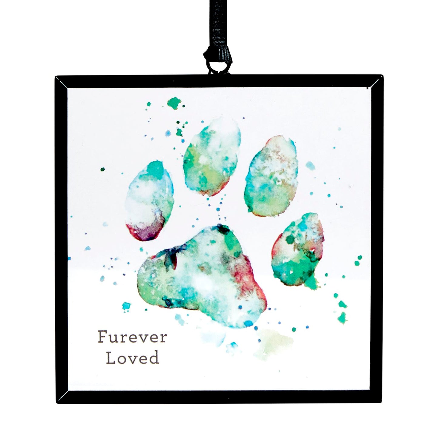 Teal Paw Print Suncatcher