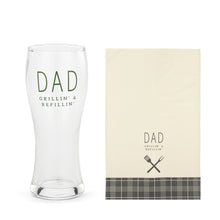 Load image into Gallery viewer, Dad Grillin&#39; Pilsner Glass &amp; Towel Set