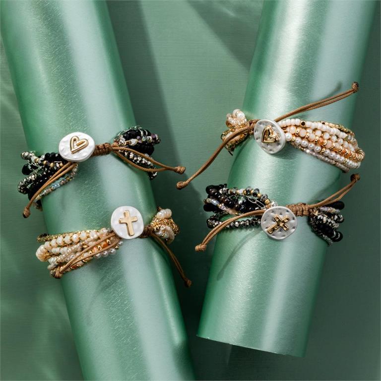 Beaded Prayer Bracelet - Champagne