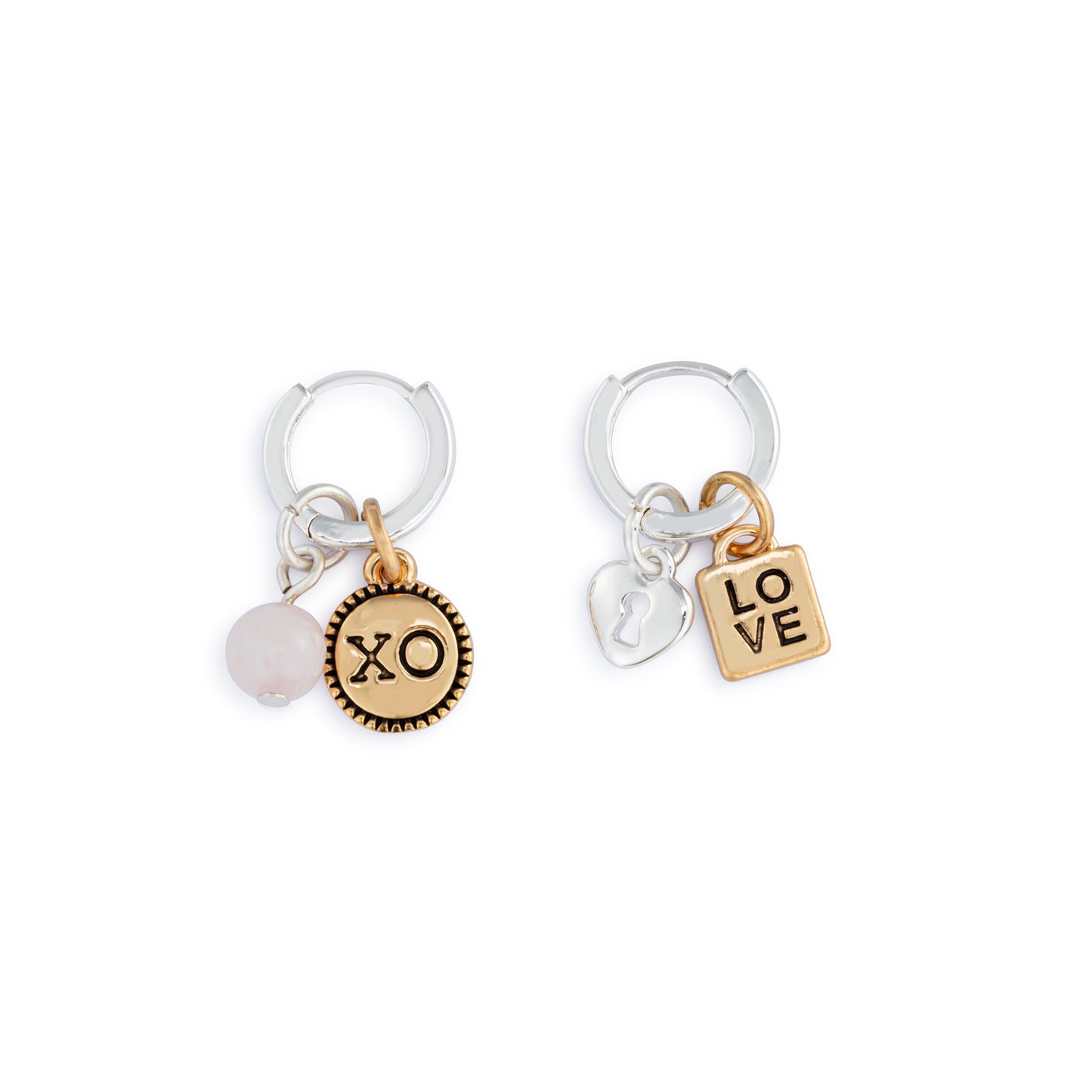 Love Charm Silver Earring Set