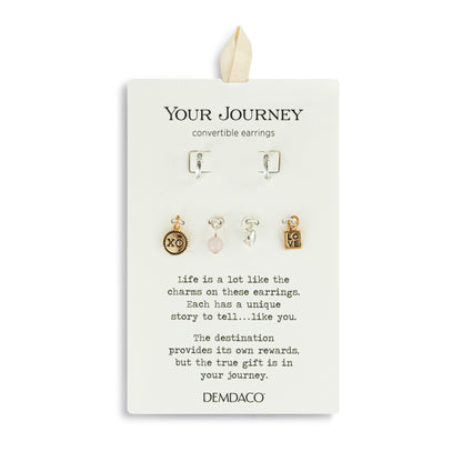Love Charm Silver Earring Set