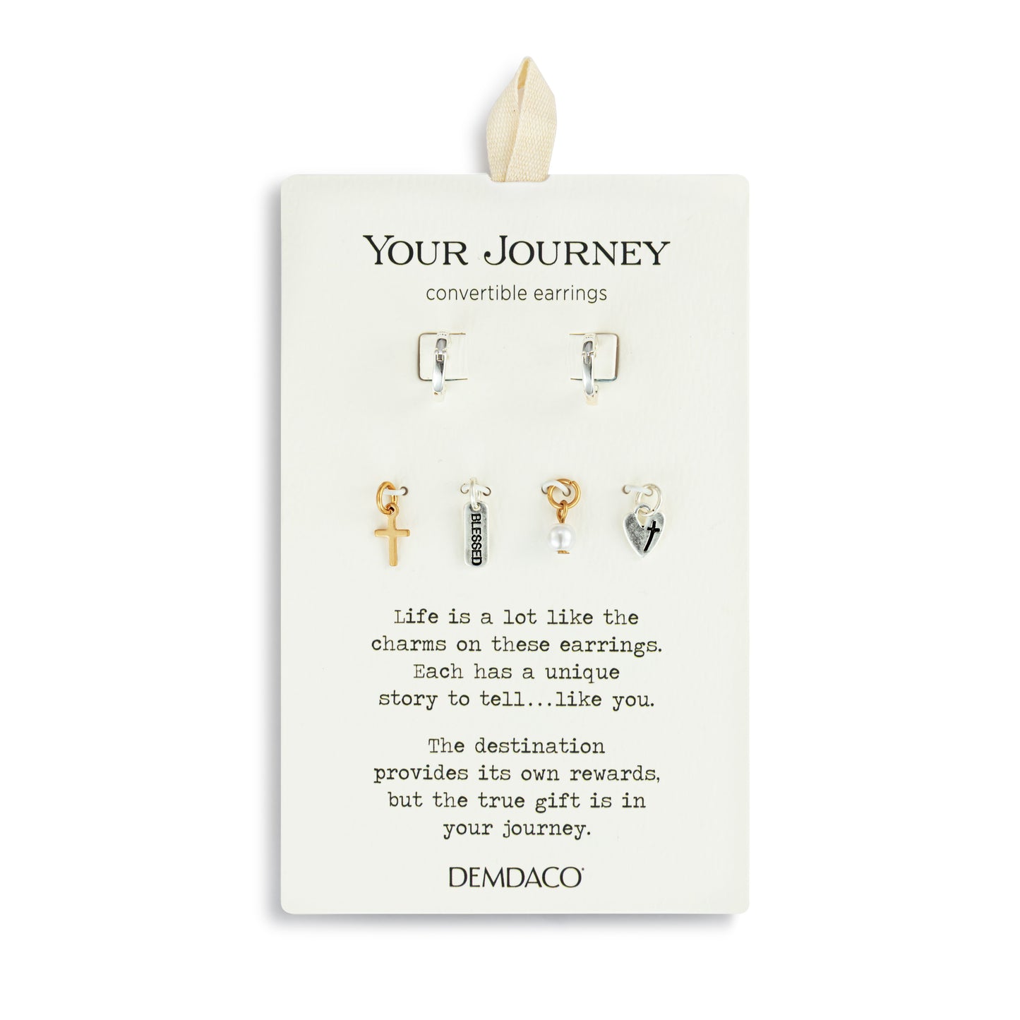 Faith Charm Silver Earring Set