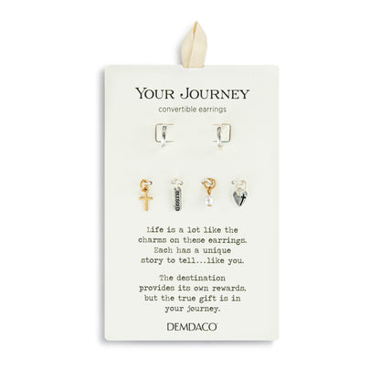 Faith Charm Silver Earring Set