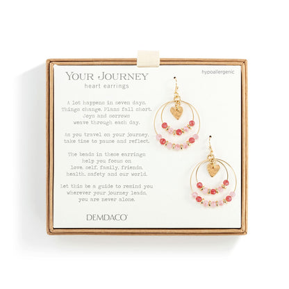 Beaded Love Earrings - Blush Pink