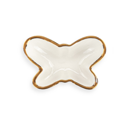 Butterfly Shaped Mini Ceramic Dish - Cream