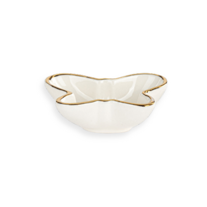 Butterfly Shaped Mini Ceramic Dish - Cream