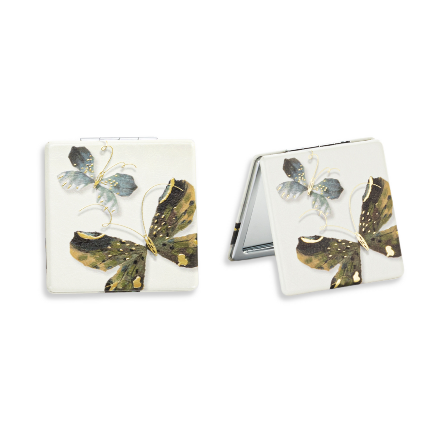 Butterfly Pocket Mirror - Neutral Butterflies