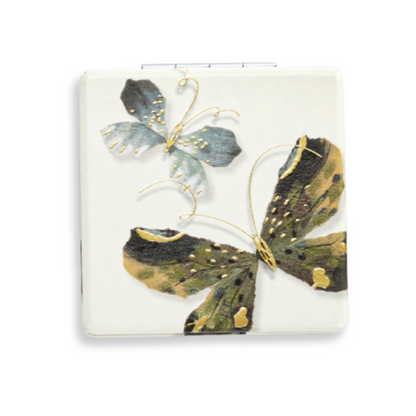 Butterfly Pocket Mirror - Neutral Butterflies