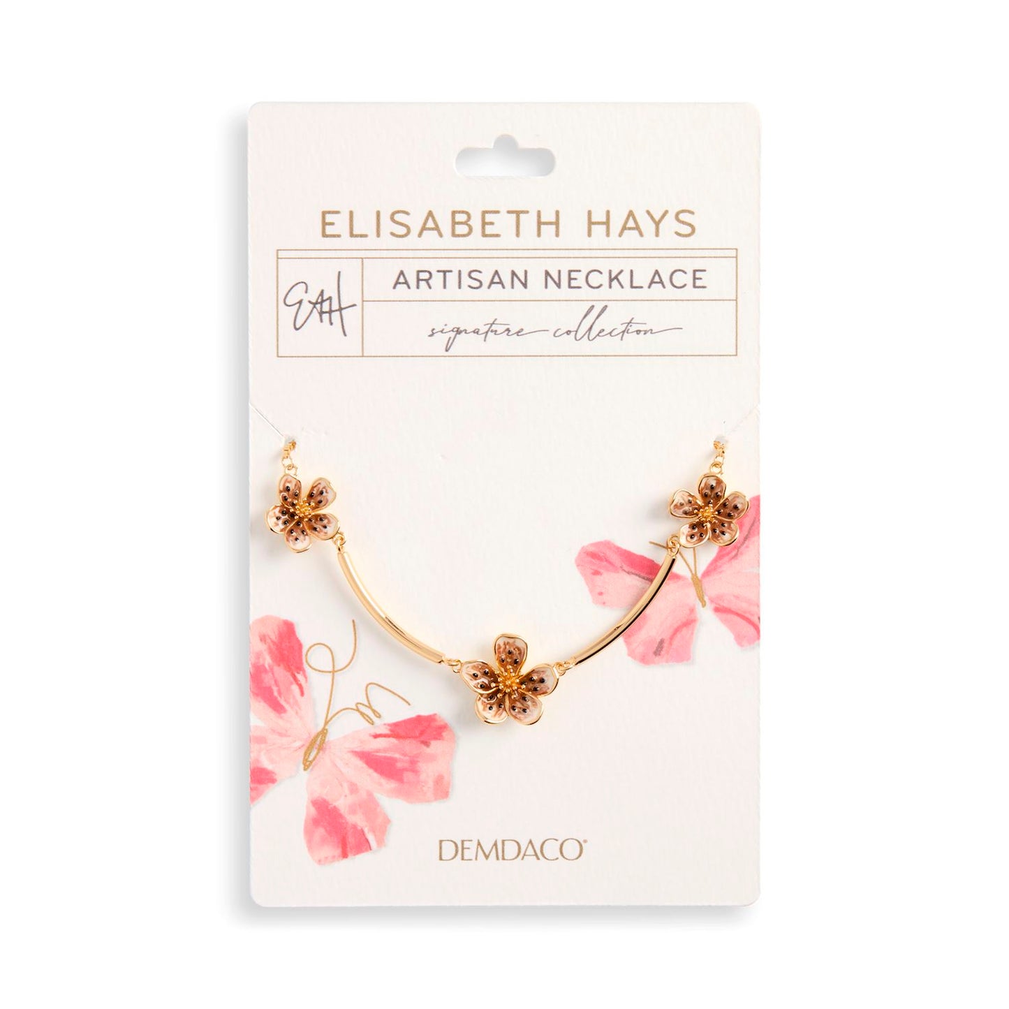 Mocha Enamel Flower Satellite Necklace