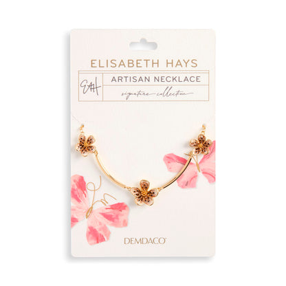 Mocha Enamel Flower Satellite Necklace