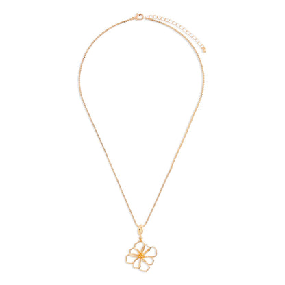 Gold Flower Open Wire Necklace
