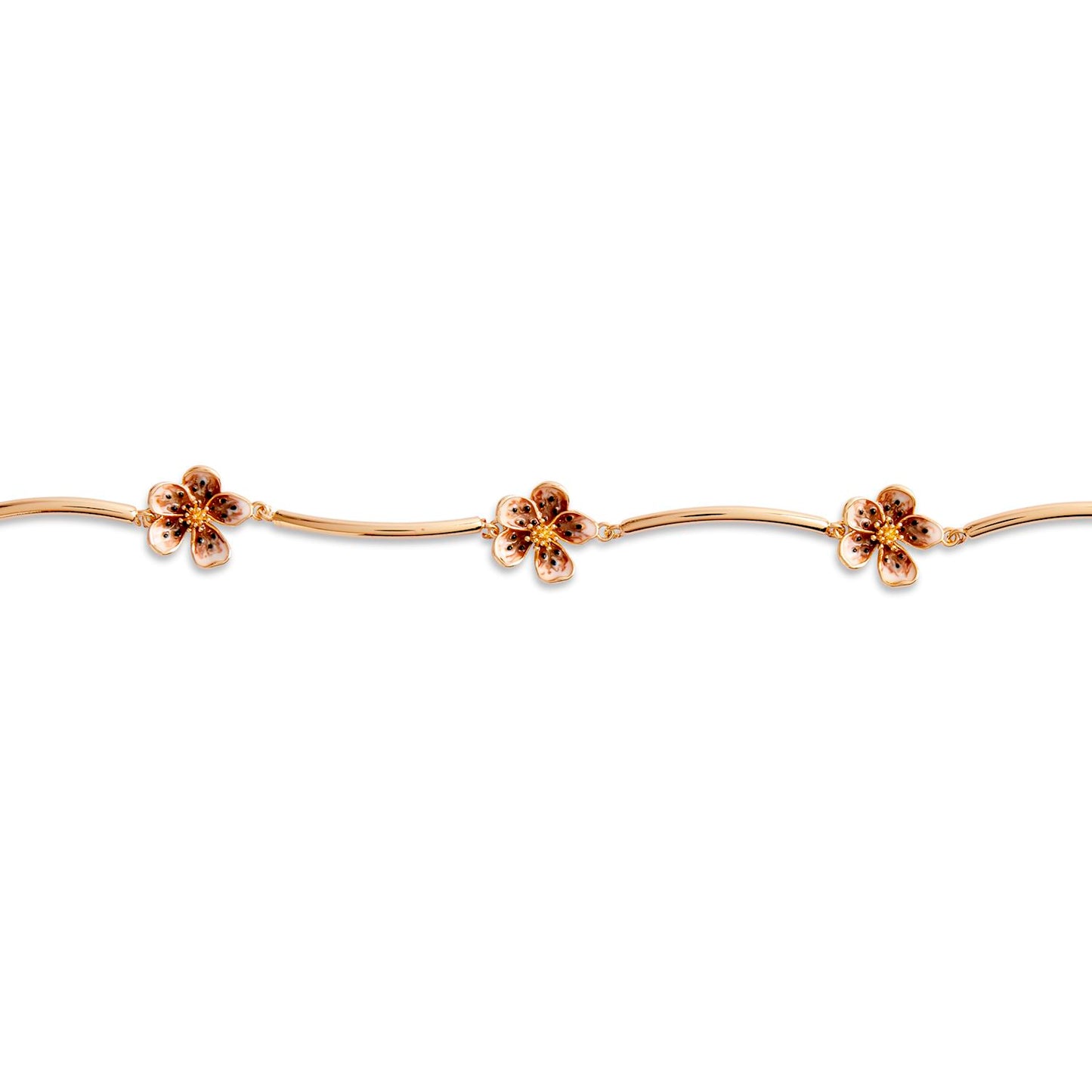 Mocha Enamel Flower Satellite Bracelet