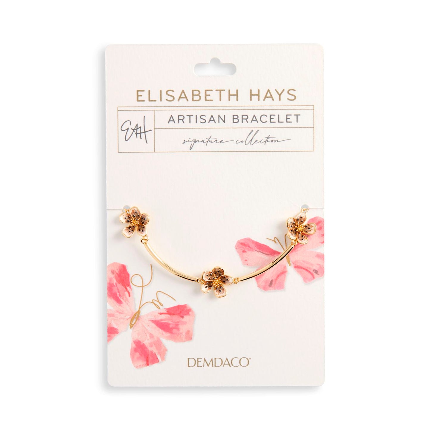 Mocha Enamel Flower Satellite Bracelet