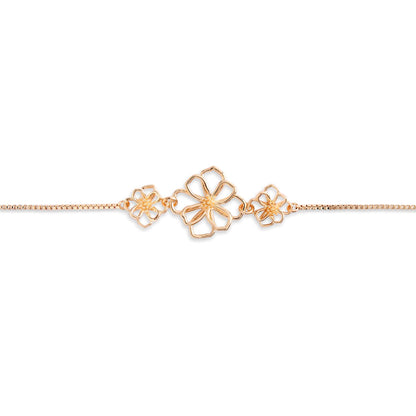 Gold Flower Open Wire Bracelet