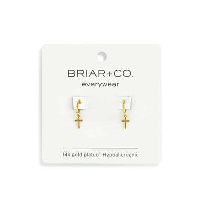 Cross Huggie Earrings
