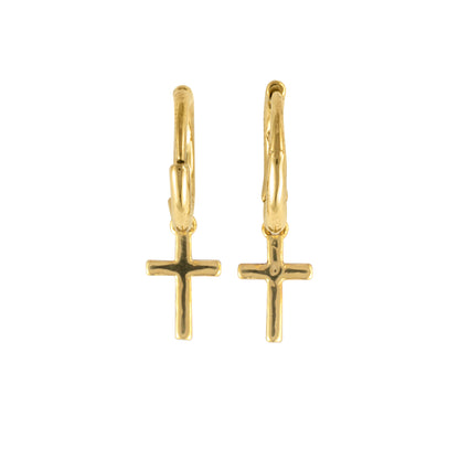 Cross Huggie Earrings