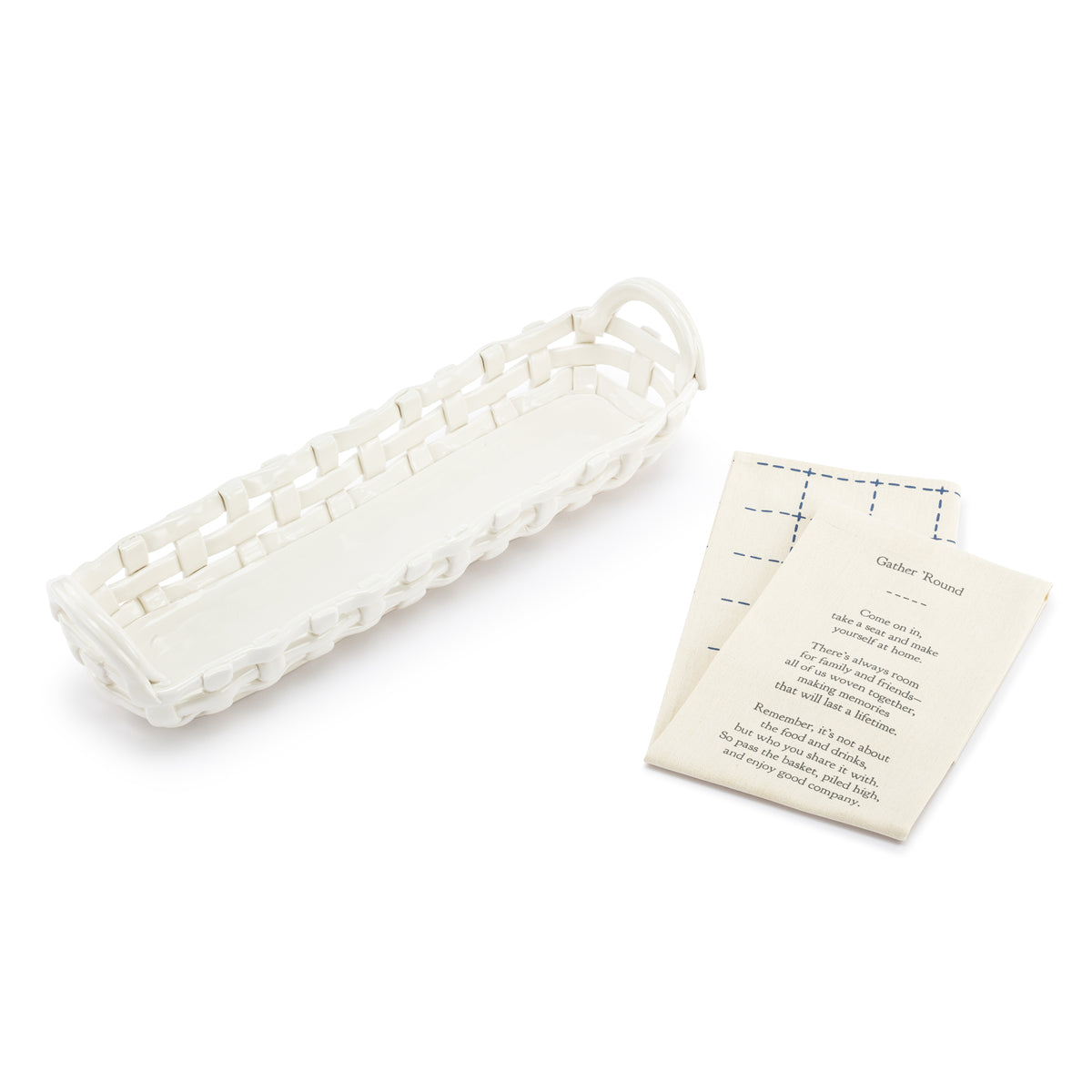 Baguette Bread Basket with Towel