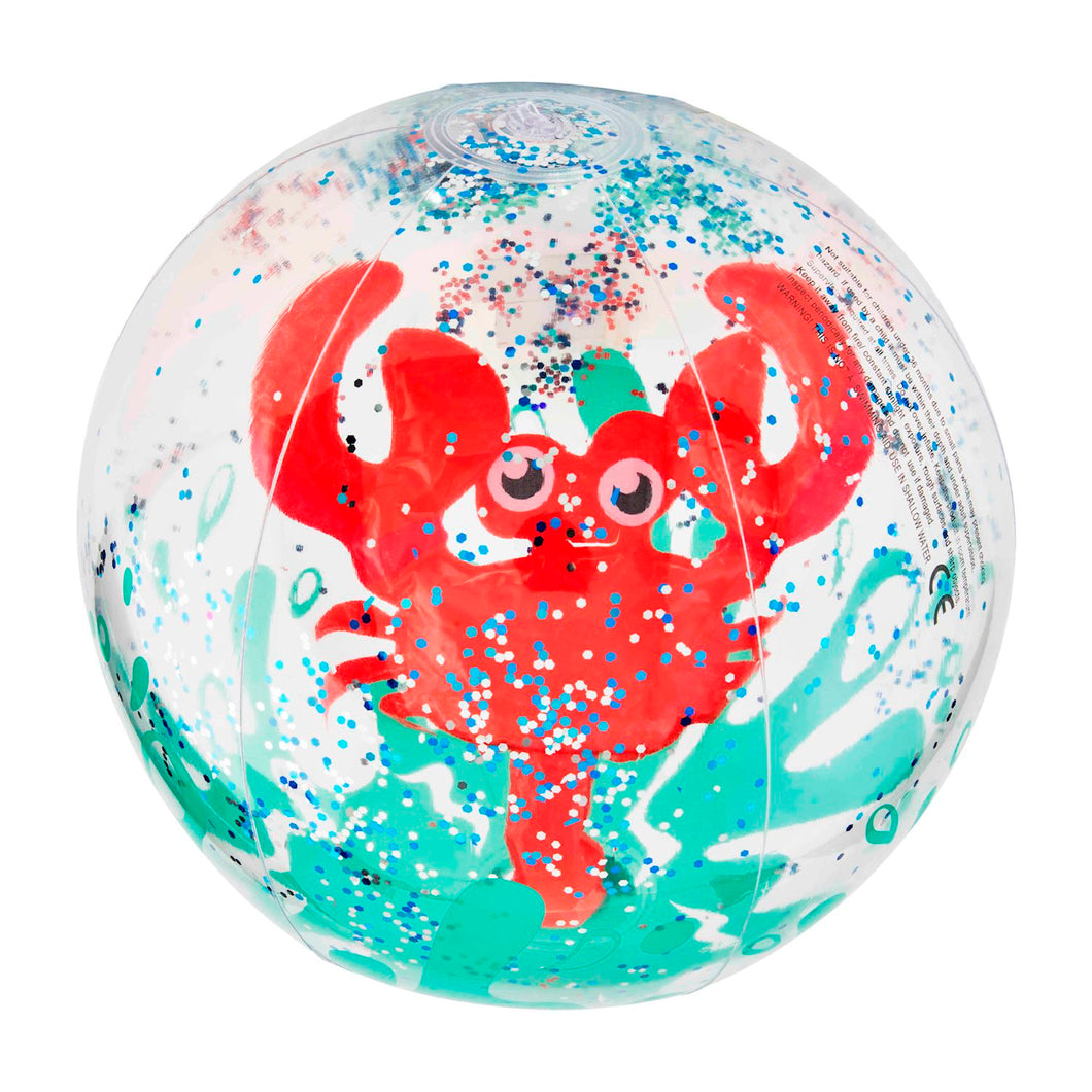 Crab Glitter Beach Ball