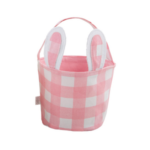 Pink Check Bunny Basket