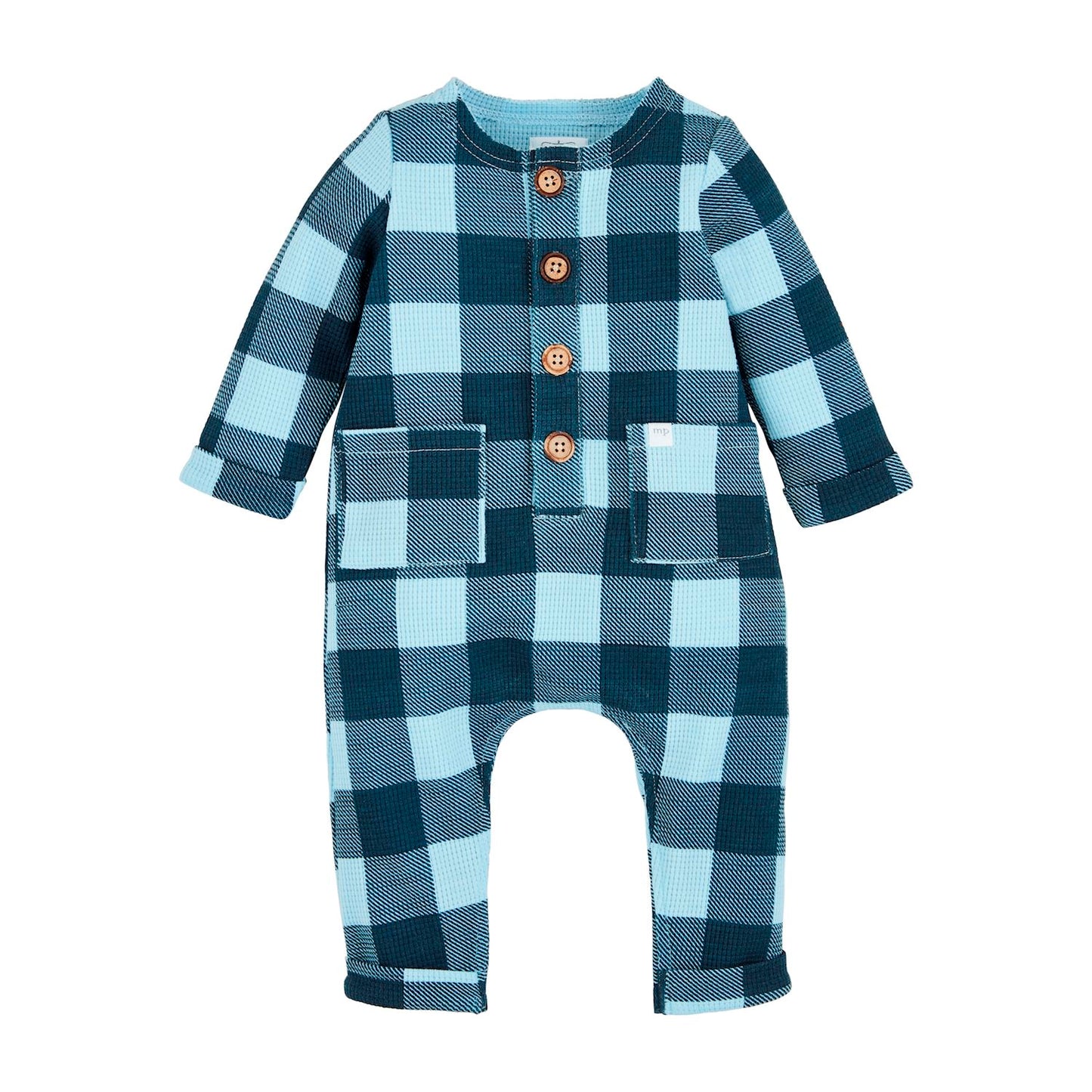 Navy Blue Check Baby Bodysuit