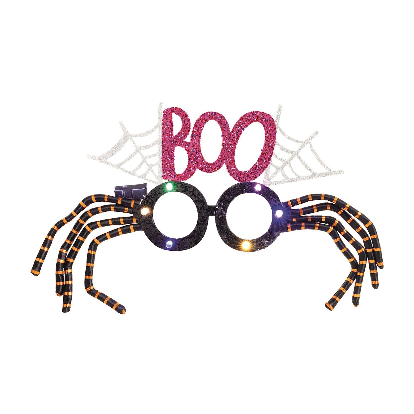 Halloween Light-Up Glasses - Pink Spider
