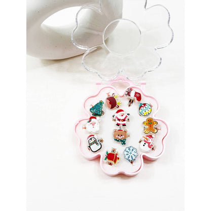 Kids Colorful Adjustable Christmas Rings