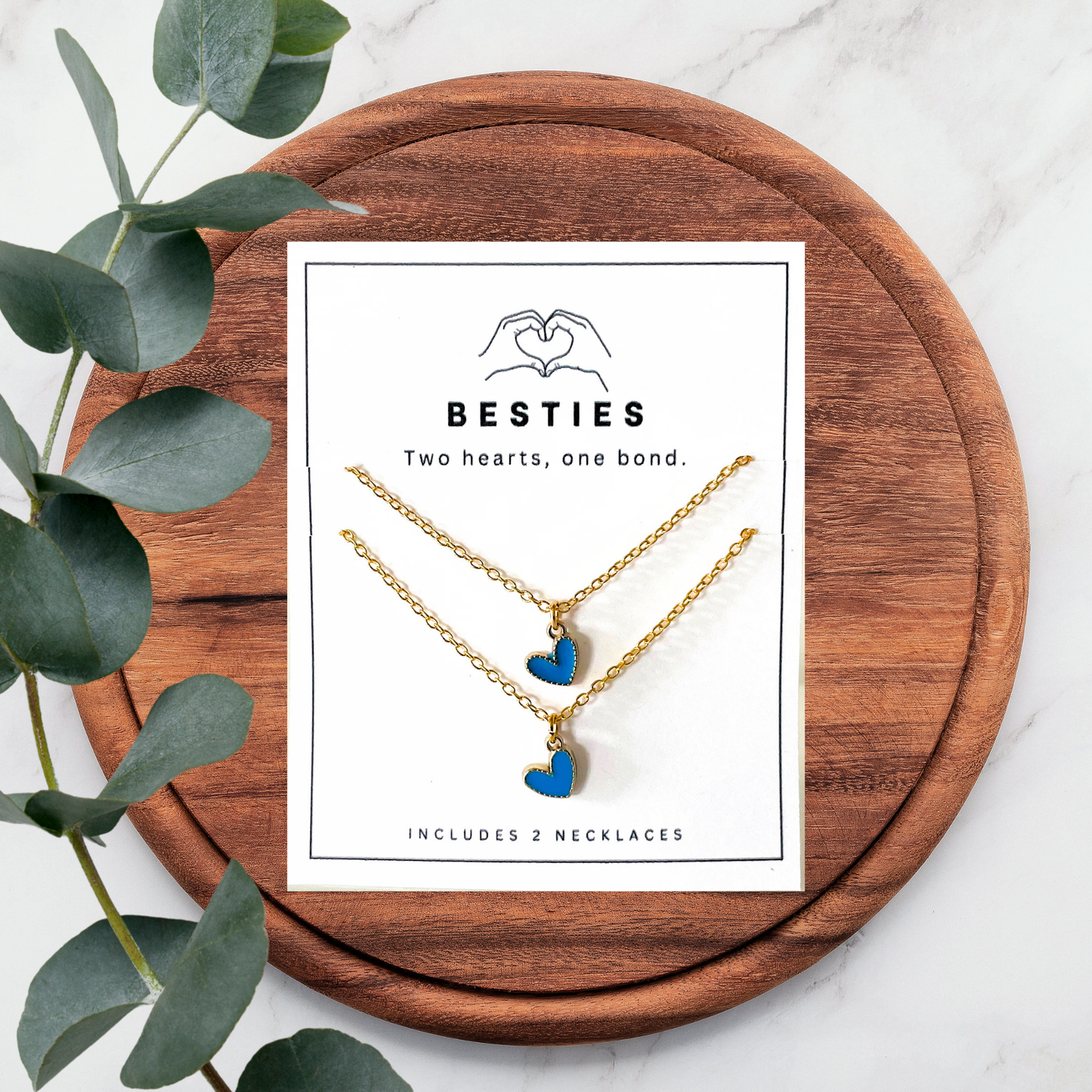 Bestie Heart Necklace Set