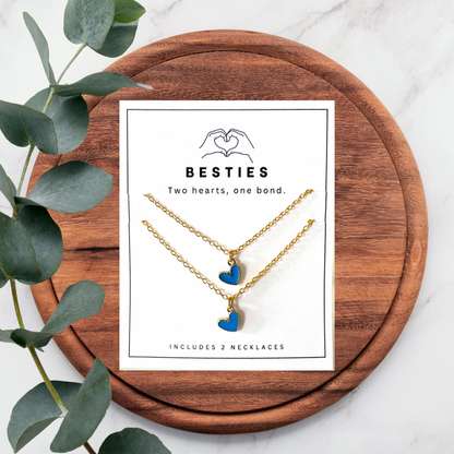 Bestie Heart Necklace Set