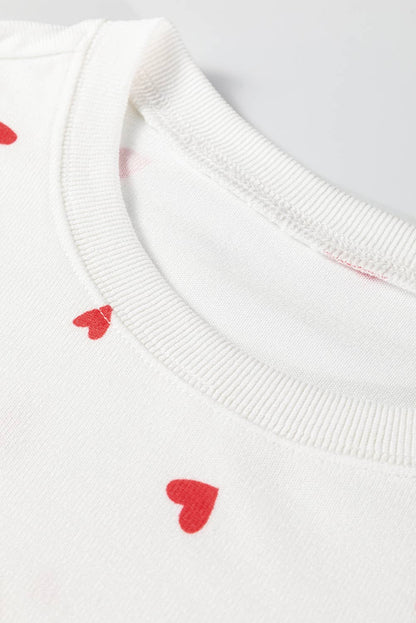 Heart Pattern Drawstring Lounge Set