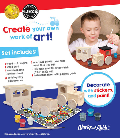Toy Train Wood Paint Set