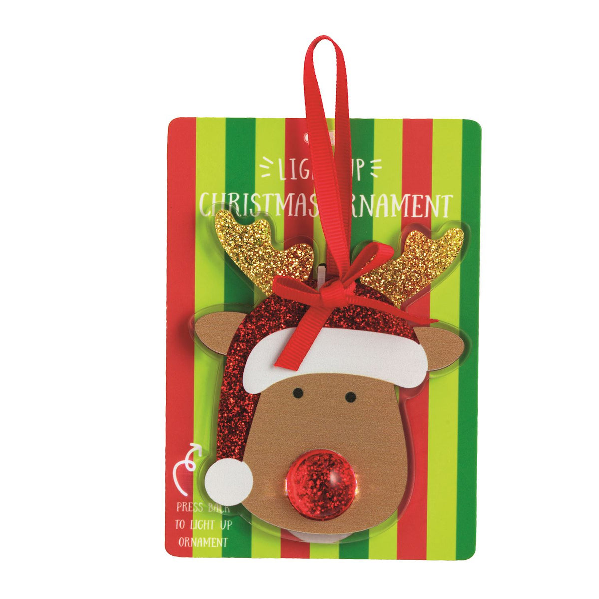 Light-Up Christmas Ornament - Red Reindeer